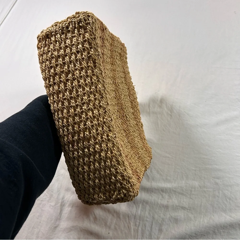 Faded Glory Rattan Tan and Brown Woven Clutch